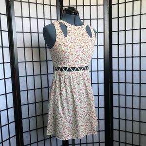 H&M Rosebud Skater Dress with Cutouts jr sz:10 EUC